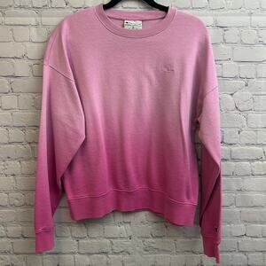 Champion Authentic Athletic Wear Pink Ombre Crewneck Sweater Medium Casual